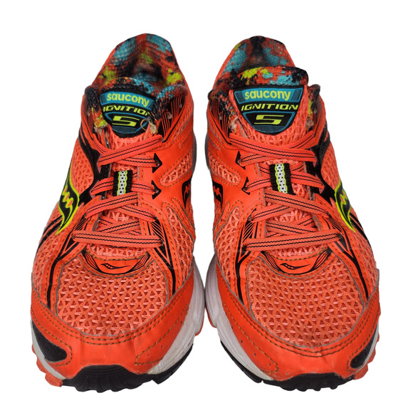 Saucony Shoes Womens 6.5 Ignition 5 Orange Yellow Neon Florescent Running Gym - Picture 3 of 12